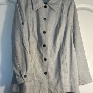 Cabi Cavalry Jacket #5855 Heather Gray Lightweight Snap Front Large